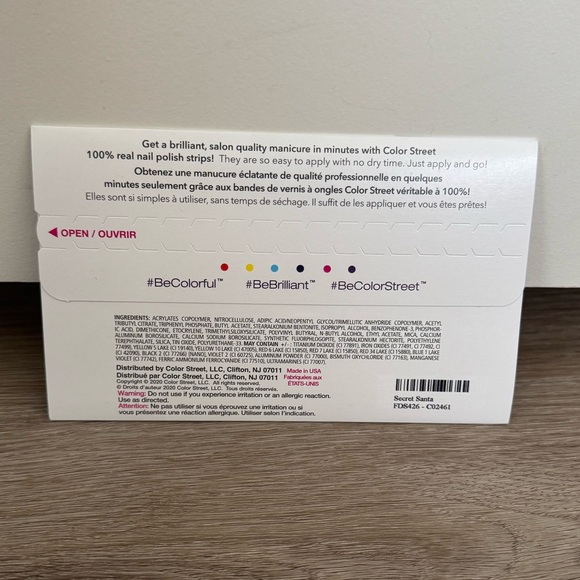 Color Street Secret Santa Red & Black Christmas Nail Strips - Picture 3 of 3